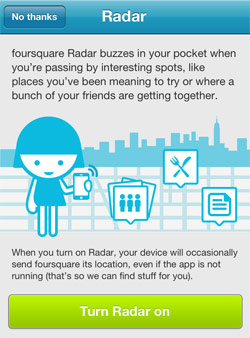 Foursquare Radar